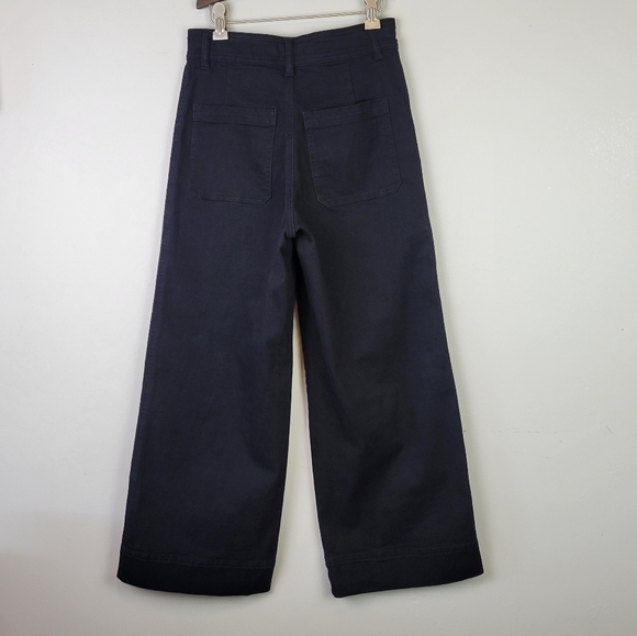 H&m Wide Leg Crop Pant High Waist Black - Picture 3 of 11